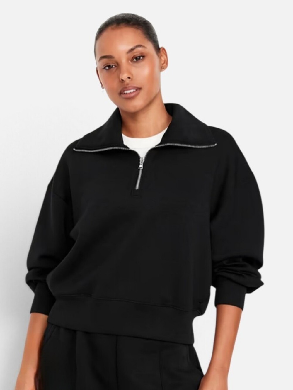 Old Navy Active Bounce Fleece Black Quarter Zip Sweatshirt 3X Cozy Athleisure